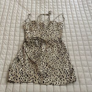 Zara Leopard Print Dress - Black and Tan